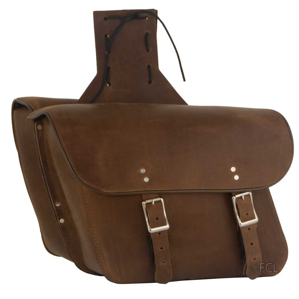 Brown Leather Motorcycle Saddlebags