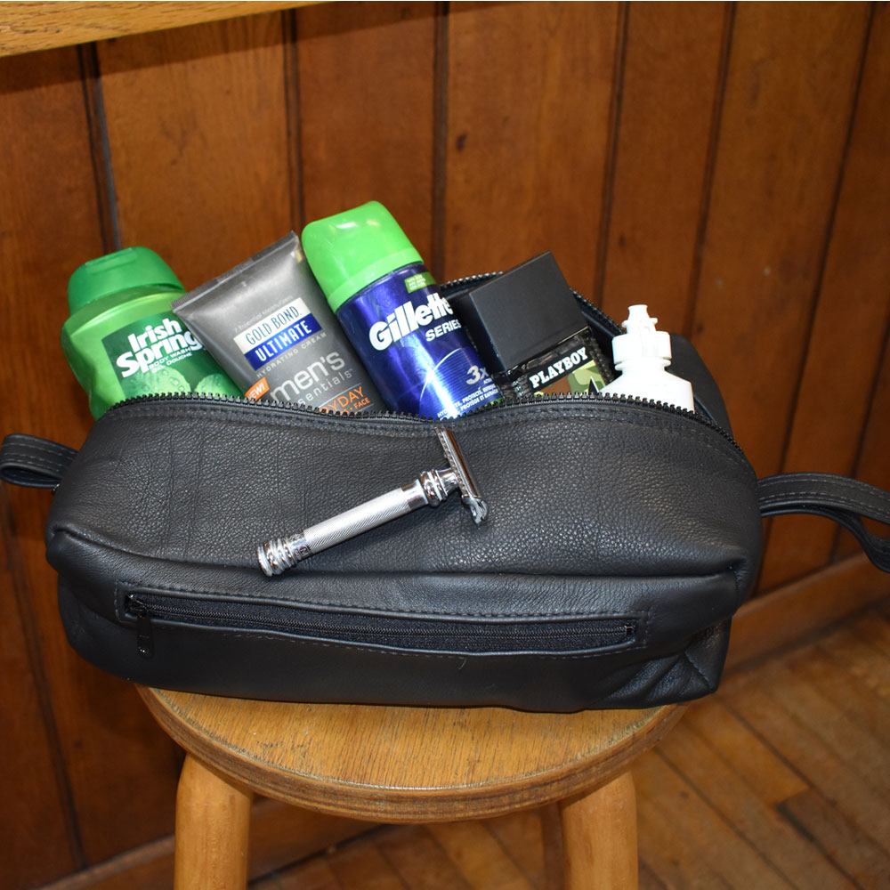 Leather Shaving Kit Bag