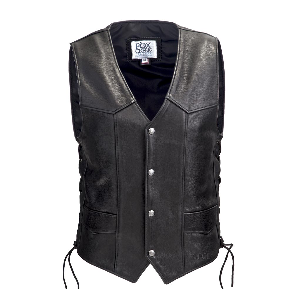 Mens Laced Full Back Motorcycle Vest