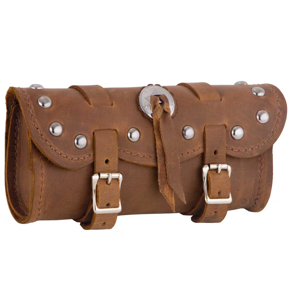 Small Brown Studded Concho Tool Bag