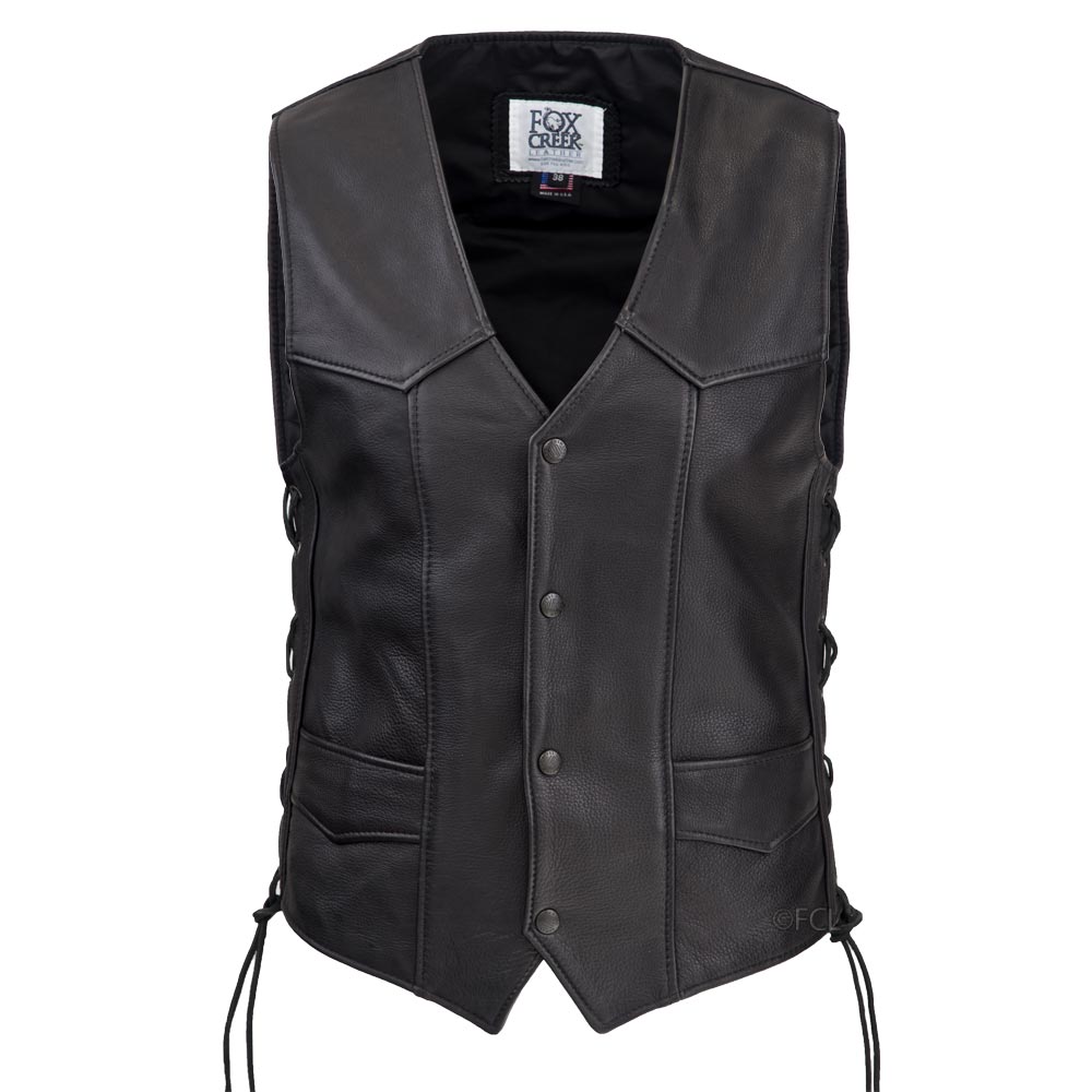 Mens Laced Classic Motorcycle Vest