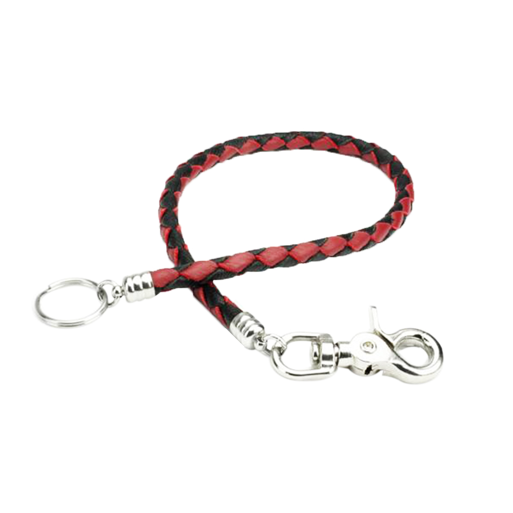 Braided Leather Wallet Chain