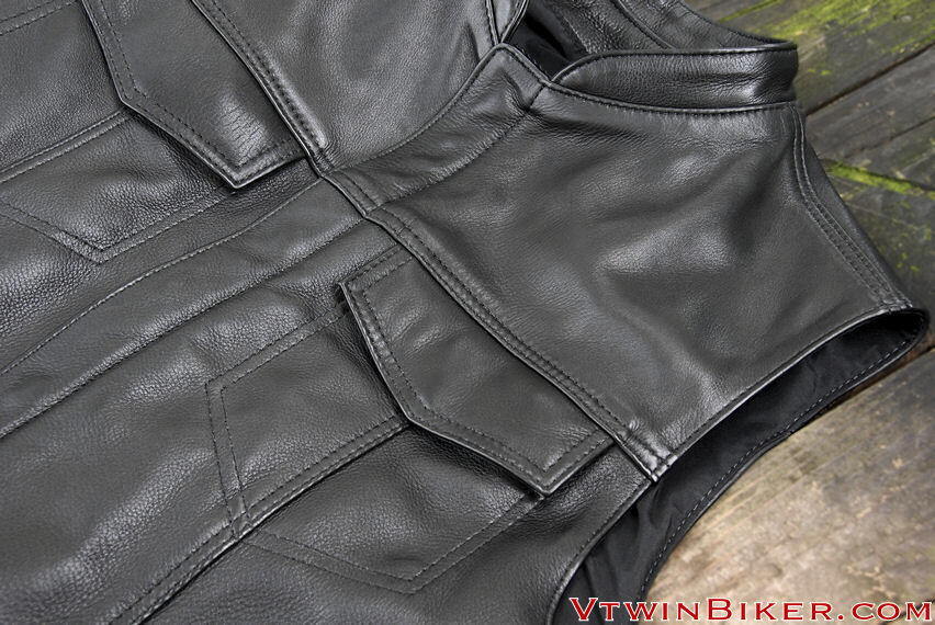 Detail picture of the leather vest.